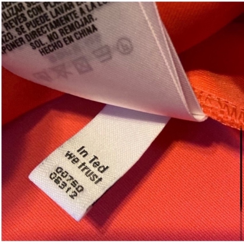 Ted Baker Coral sleeveless skater style dress exposed back gold zipper size 8-10 - Picture 7 of 13